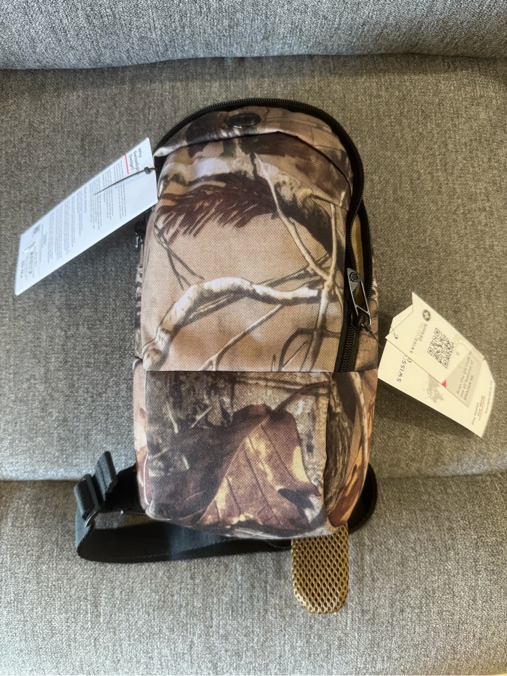 Swiss Tech Brown Camouflage Sling Backpack